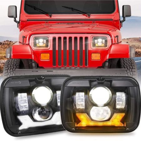 1987-1995 Jeep YJ Led-koplampen 5x7 Projectorkoplampen Jeep Wrangler Vierkante koplampen