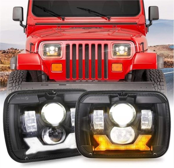 1987-1995 Jeep YJ Led-koplampen 5x7 Projectorkoplampen Jeep Wrangler Vierkante koplampen