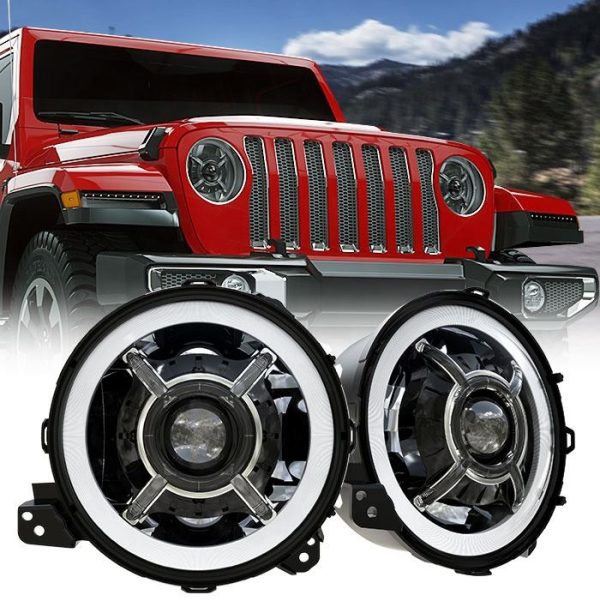 2 stks 9 inch led-koplamp hoog dimlicht dagrijlicht voor voor jeep wrangler jl