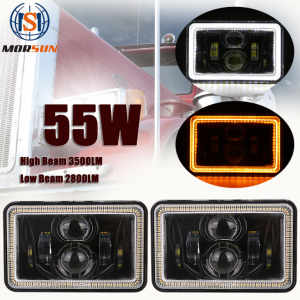 4x6 Inch LED Vierkante Koplamp Met Hi / Lo Beam Voor Jeep & Voor Kenworth