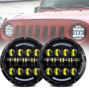 7 Inch Led-koplamp 80W voor Jeep Wrangler JK met dagrijverlichting richtingaanwijzer