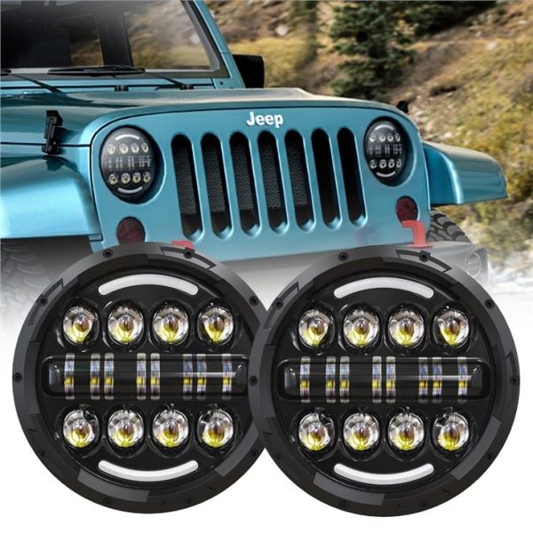 7 inch ronde LED-koplampprojector voor Land Rover Defender Royal Enfield-motorfiets