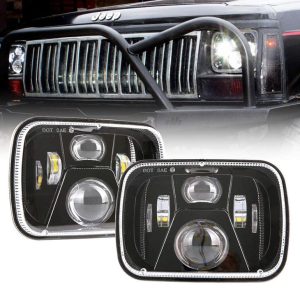 5x7 inch LED rechthoek koplamp 60W met Hi / Lo Beam voor Jeep YJ XJ MJ & voor off-road