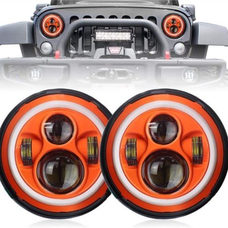 DOT Emark 7 inch ronde oranje halo-verlichting voor Jeep Wrangler JK TJ LJ en Harley Davidson-motorfietsen