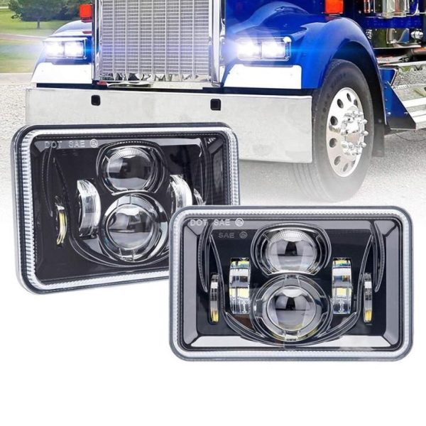 DOT SAE Kenworth Led-koplampen Truck 4x6 Inch Led-koplampen voor Kenworth T400 T600 T800 W900B W900L