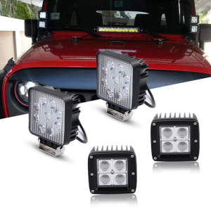 E-Mark 16w LED-werklamp Spot / flood Beam Square-werklamp voor off-road voor jeep