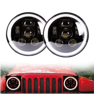 Morsun Black Chrome 58w ronde LED-koplamp voor 07-17 Jeep Wrangler Unlimited JK 4-deurs