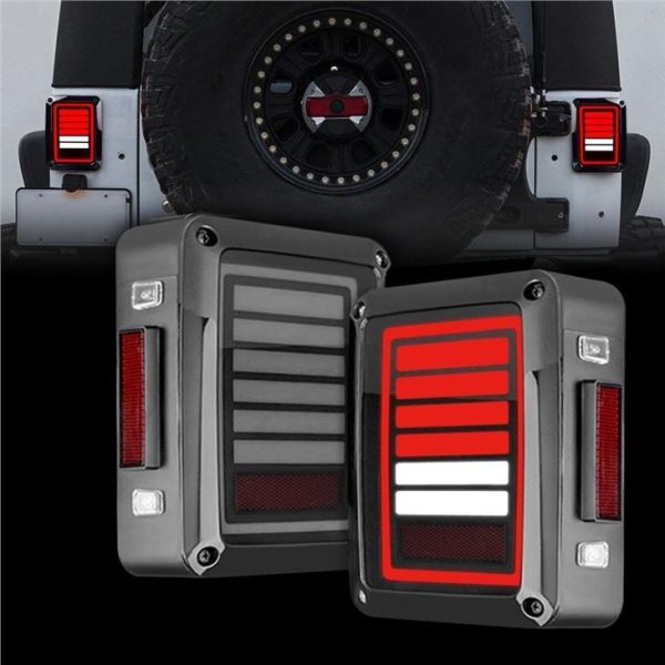 Morsun 12V auto LED achterlicht voor Jeep Wrangler 2007-2015 JK gerookte zwarte heldere lens