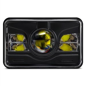 Morsun 4x6 vierkante LED-koplampen voor Kenworth T800 T400 zwart chromen koplampprojector