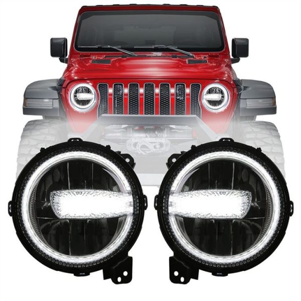 Morsun 9INCH LED-koplamp wit DRL voor Jeep Wrangler JL Rubicon 2018 2019