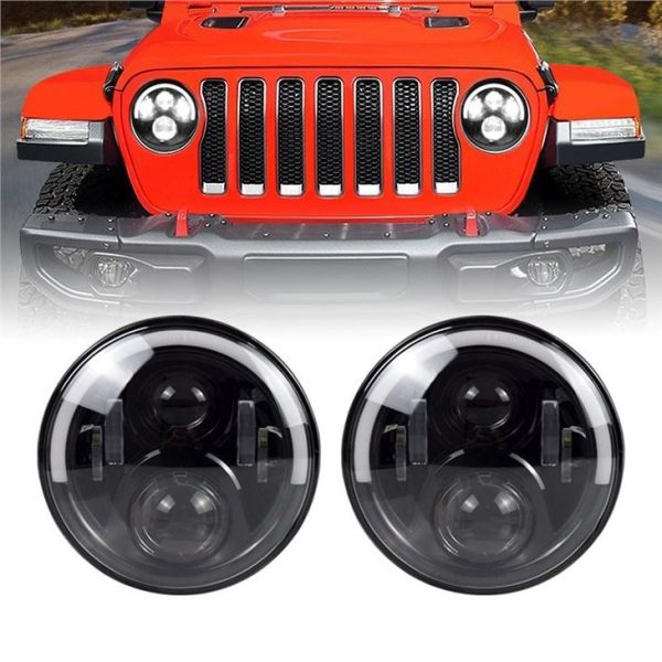 Morsun Auto Parts Angel Eyes LED Koplamp Projector Voor Jeep Wrangler CJ JK