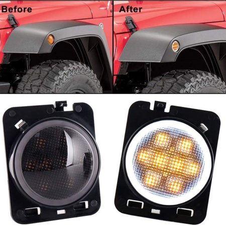 Morsun LED Richtingaanwijzer Voor Wrangler Jk Voor Jeep Wrangler Flare Fender Met Halo