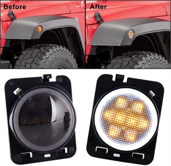 Morsun LED Richtingaanwijzer Voor Wrangler Jk Voor Jeep Wrangler Flare Fender Met Halo