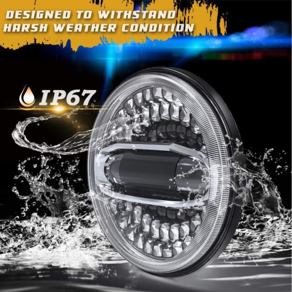 Nieuwe collectie helderste 7 inch led koplamp voor jeep jk jl 108 w 6500lm motorfiets led koplamp voor harleys-davidson