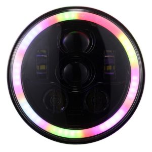 Nieuwe functie Multi-kleuren 7 inch RGB led-koplamp met geel knipperlicht voor Jeep JK