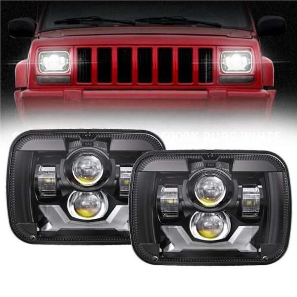 Rectangula 5x7 Geleide Koplampen Jeep Cherokee XJ Jeep Wrangler YJ Truck GMC Koplampen